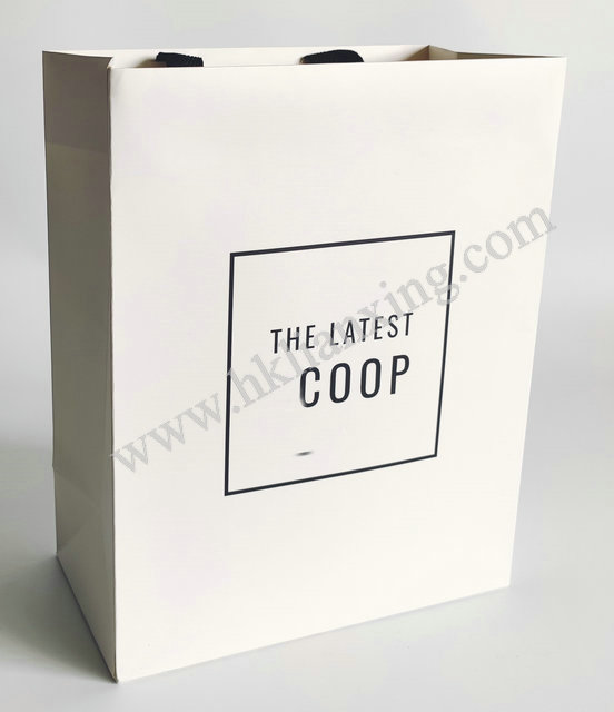 Coated paper White Gift Paper Bag