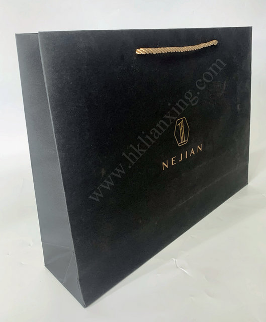 recyclable paper Black Shopping Paper Bag