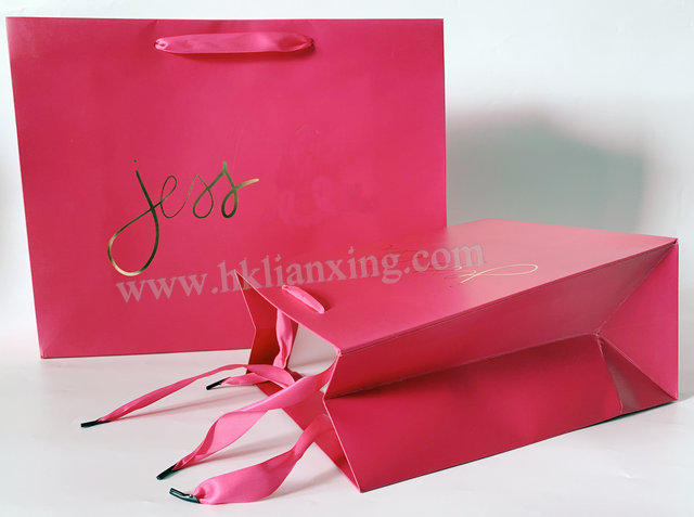Offset Paper Red Cosmetics Paper Bag